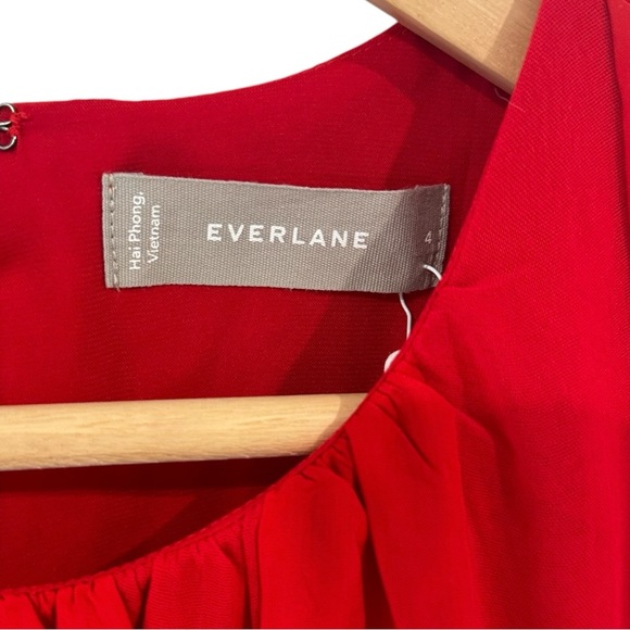 Everlane Red The City Stripe Ruched Dress - Picture 6 of 15